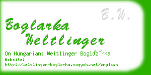 boglarka weltlinger business card